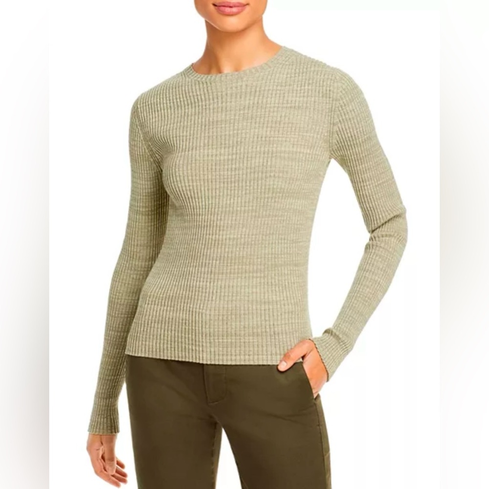 EUC Vince Light Green Ribbed Crewneck Top Women’s Size Small (S)